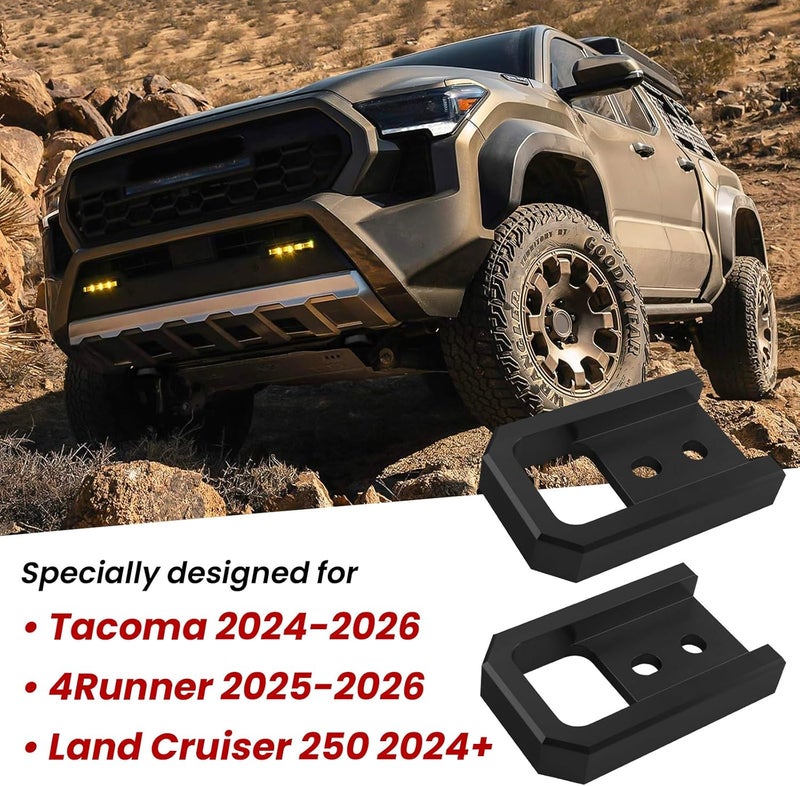TECHPICCO Tow Hooks for Tacoma 2024-2026/4Runner 2025-2026/Land Cruiser 250 2024-2025, Car Tow Hooks Compatible with Toyota Tacoma/4Runner/Land Cruiser 250 Accessories (Black) - Image 2